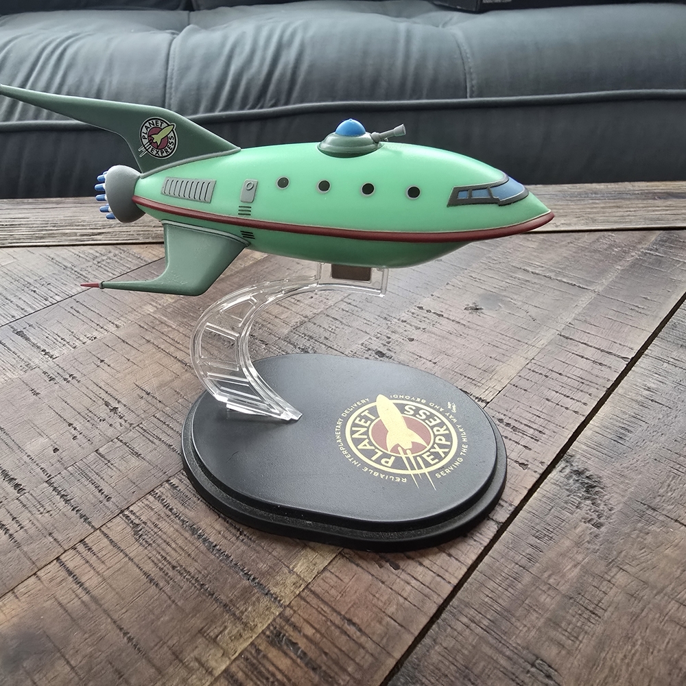 Loot Crate Green and Red Futuristic Model Ship